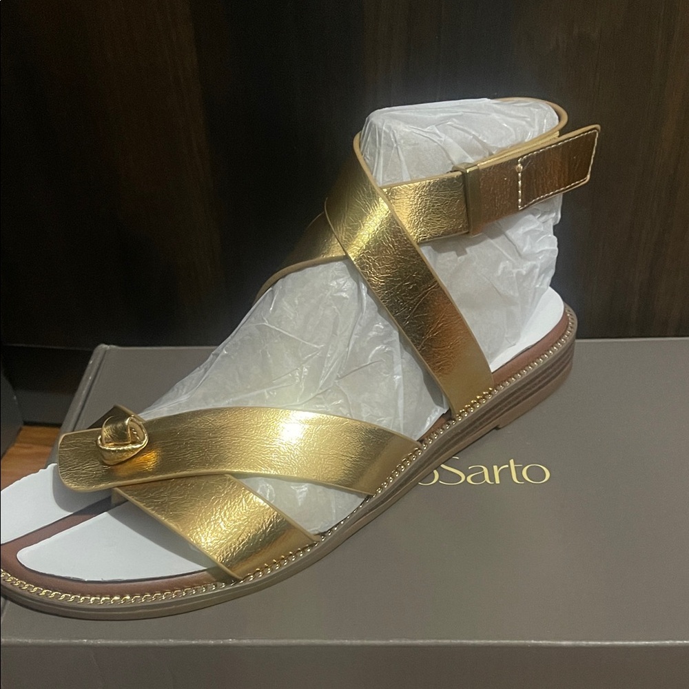 Franco Sarto Gold Glide Sandals - Picture 2 of 6